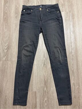 7 For All Mankind High Waist Skinny Jeans Women’s Size 30 Black Stretch